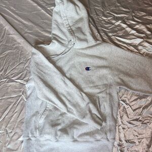 Heathered White CHAMPION hoodie, S
